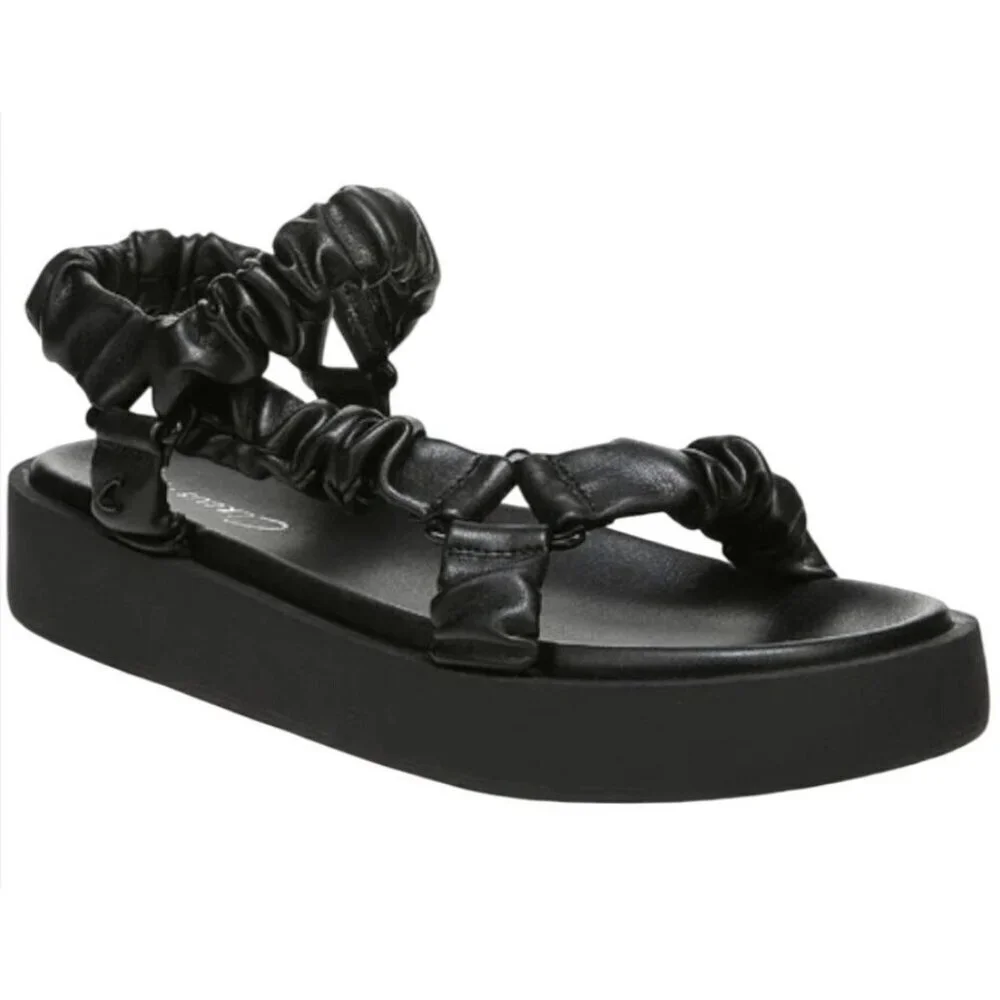 CIRCUS BY SAM EDELMAN / Harlene / Black / Scrunchie Strap / Platform / Sandals /